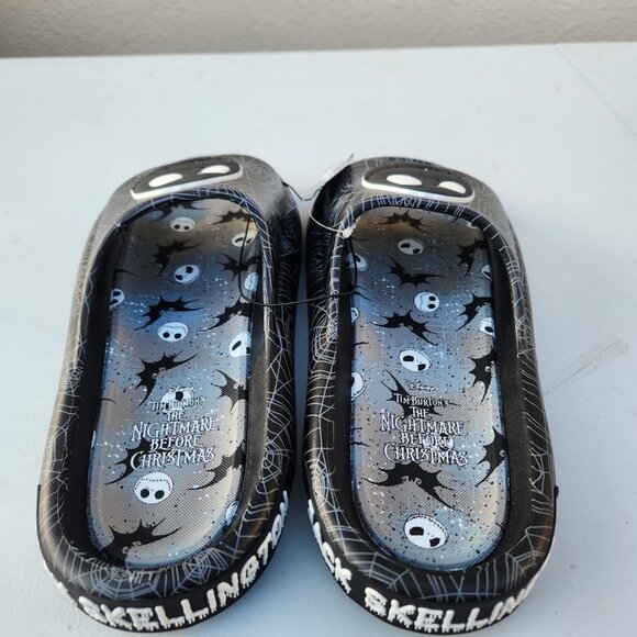 NEW Nightmare Before Christmas Men's Size 12 Sandals Slides Slippers Black White - Picture 5 of 16
